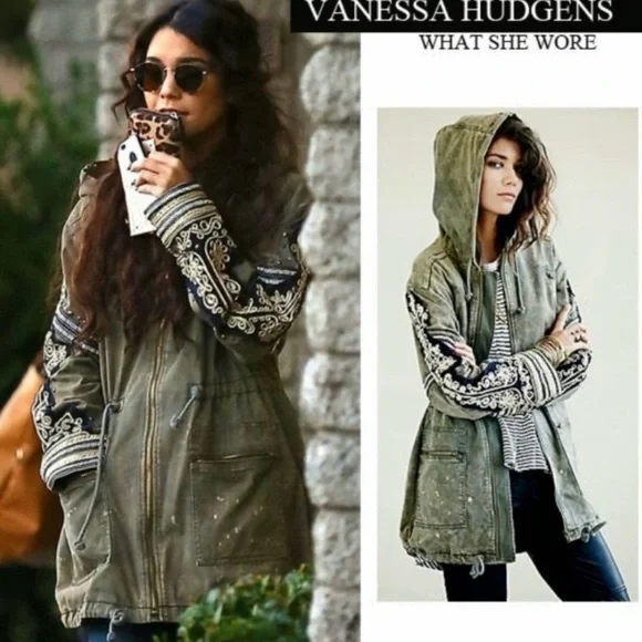 Flawed ! - Free People Moss Golden
Quills Embellished Military Coat size- XS - Picture 2 of 16